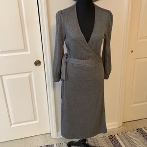 Banana Republic Gray Long Sleeve Wrap Dress